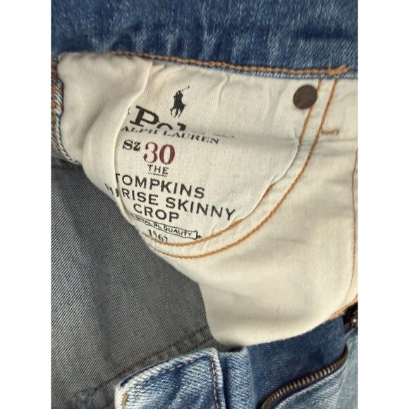 POLO Ralph Lauren Tompkins Mid Rise Distressed Skinny Jeans Size 30 - Picture 9 of 10